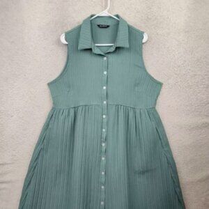 Bloomchic Green Button Front High Low Dress Size 22-24